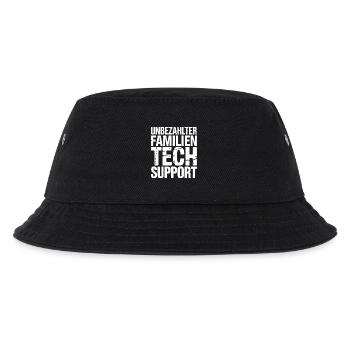 Unbezahlter Familien Tech-Support - Kinder Bucket Hat - Schwarz - Vorne