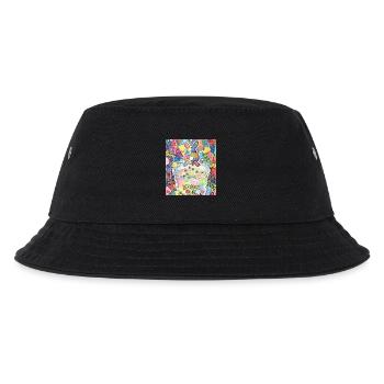 Cute Bunny Funny Boba Bubble Tea - Kids’ Bucket Hat - black - Front