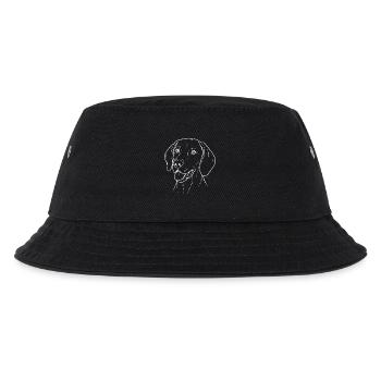 Dog with Tongue Out Line Drawing - Kids’ Bucket Hat - black - Front