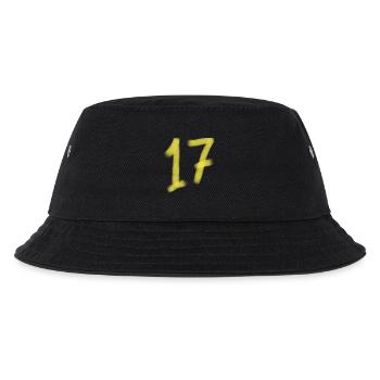 17th Birthday Yellow Brush Font - Kids’ Bucket Hat - black - Front