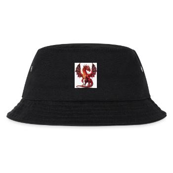 Feuerroter Drachen-Aquarell - Kinder Bucket Hat - Schwarz - Vorne