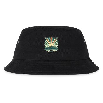 Sonnenaufgang über Bergsee - Kinder Bucket Hat - Schwarz - Vorne