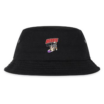 Aussie On! Verspielter Frisb-Hund - Kinder Bucket Hat - Schwarz - Vorne