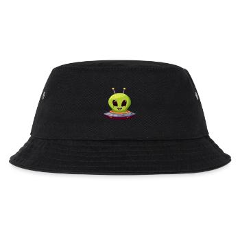 UFO-Landung: Der grüne Alien und sein Raumschiff - Kinder Bucket Hat - Schwarz - Vorne