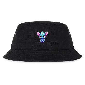 Polygone Alien Fabelwesen - Regenbogenfarben & - Kinder Bucket Hat - Schwarz - Vorne