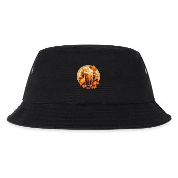 Herbstlicher Eiskaffee mit Kürbis-Aroma - Kinder Bucket Hat - Schwarz - Vorne