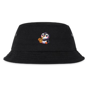 Pinguin Saxofon Spieler Jazz Musiker - Kinder Bucket Hat - Schwarz - Vorne