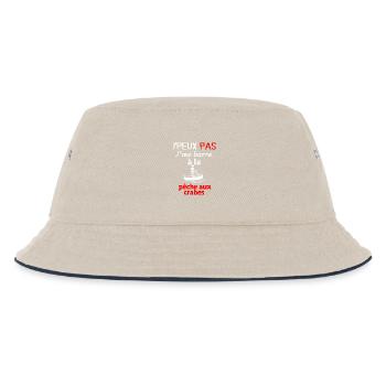 Marine Humour – Ich gehe Krabbenfischen - Kinder Bucket Hat - Natur/Navy - Vorne