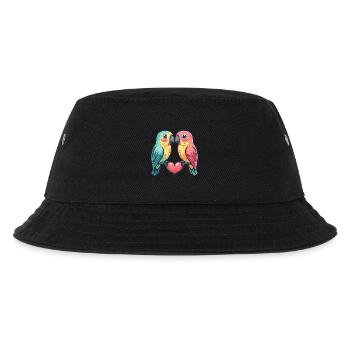 Papagai Paar Liebe Valentinstag - Kinder Bucket Hat - Schwarz - Vorne