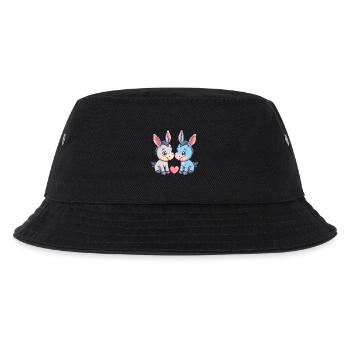Esel Paar Liebe Valentinstag - Kinder Bucket Hat - Schwarz - Vorne