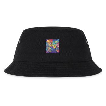 90er-Vibes: Comic-Kassette im Retro-Look - Kinder Bucket Hat - Schwarz - Vorne