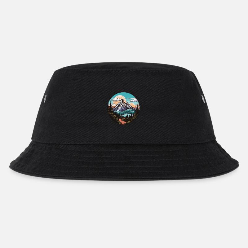 Berge Landschaft - Kinder Bucket Hat - Schwarz