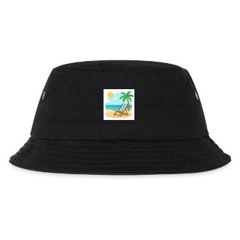 Entspannung pur: Deine Liege wartet am Strand - Kinder Bucket Hat - Schwarz - Vorne
