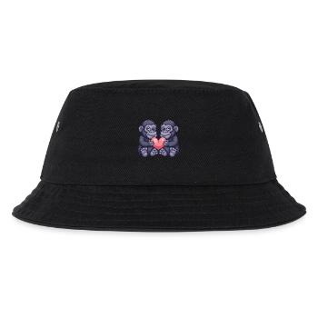 Gorilla Paar Liebe Valentinstag - Kinder Bucket Hat - Schwarz - Vorne