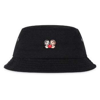 Igel Paar Liebe Valentinstag - Kinder Bucket Hat - Schwarz - Vorne