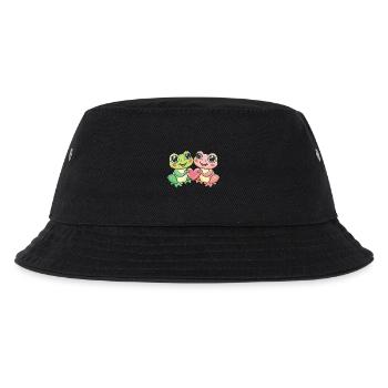 Frosch Paar Liebe Valentinstag - Kinder Bucket Hat - Schwarz - Vorne