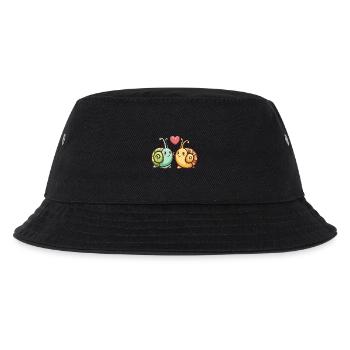 Schnecke Paar Liebe Valentinstag - Kinder Bucket Hat - Schwarz - Vorne