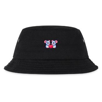 Maus Paar Liebe Valentinstag - Kinder Bucket Hat - Schwarz - Vorne