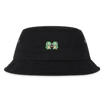 Alligator Paar Liebe Valentinstag - Kinder Bucket Hat - Schwarz - Vorne