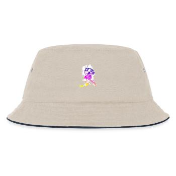 eishockey rainbow spritzer hockeyspieler tor cool - Kinder Bucket Hat - Natur/Navy - Vorne