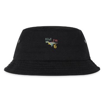 Zum 6 Geburtstag für Jungs Mädchen Ceratosaurus - Kinder Bucket Hat - Schwarz - Vorne