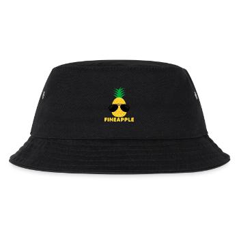 Frucht / Früchte: Fineapple - Pineapple - Ananas - Kinder Bucket Hat - Schwarz - Vorne