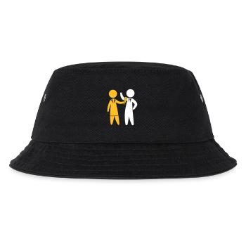 Reporter spricht ins Mikrofon - Kinder Bucket Hat - Schwarz - Vorne