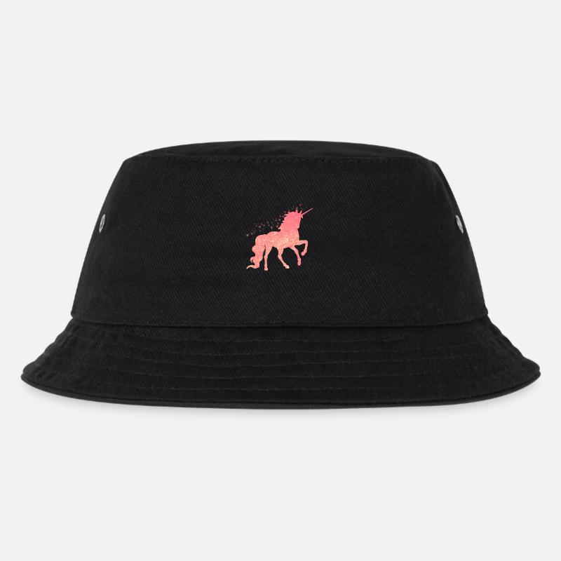 Das rote glitzer Einhorn - Kinder Bucket Hat - Schwarz