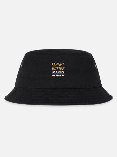 Peanut Butter Makes me happy - Erdnuss Butter Tee - Kinder Bucket Hat - Schwarz