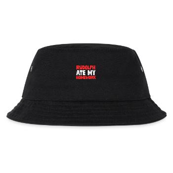 Rudolph aß meine Hausaufgaben-lustige Weihnachtsstimmungs-Wortspiel - Kinder Bucket Hat - Schwarz - Vorne