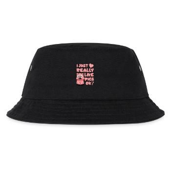 I just really like pigs ok? - animal love gift - Kids’ Bucket Hat - black - Front