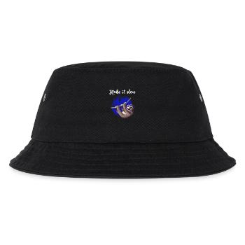 sloth make it slow sloth slow nerd pc chill - Kids’ Bucket Hat - black - Front