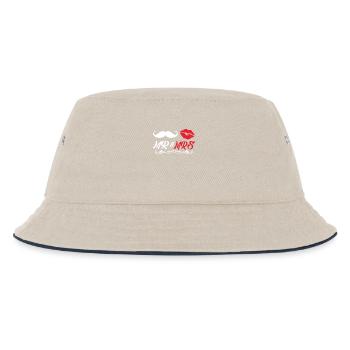 Mr & Mrs Valentinstag Geschenk Liebe Paare - Kinder Bucket Hat - Natur/Navy - Vorne