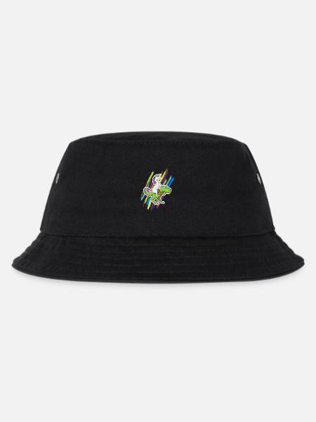Einhorn Dinosaurier unicorn riding dino Geschenk - Kinder Bucket Hat - Schwarz