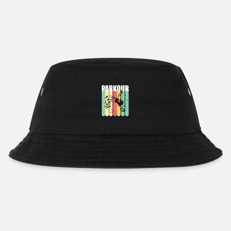 Parkour Retro - Kinder Bucket Hat - Schwarz