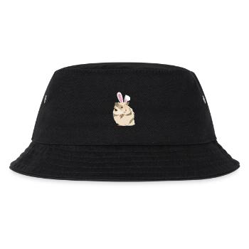 Hamster With Easter Bunny Ears Funny Pascha - Kids’ Bucket Hat - black - Front