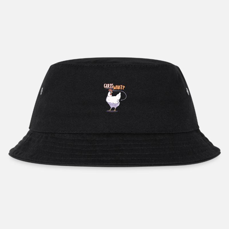 Guess what chicken funny gift creative funny cute - Kids’ Bucket Hat - black