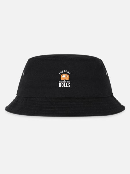 Camping T-shirt caravan gift camping friends - Kids’ Bucket Hat - black
