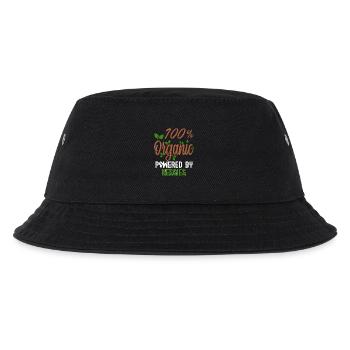 100% Organic Powered by Veggies - Biologisch - Kinder Bucket Hat - Schwarz - Vorne