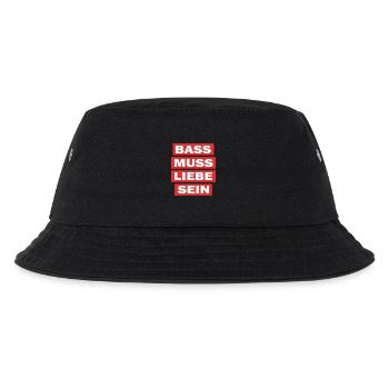 Bass muss liebe sein - Techno Elektro Musik - Kinder Bucket Hat - Schwarz - Vorne