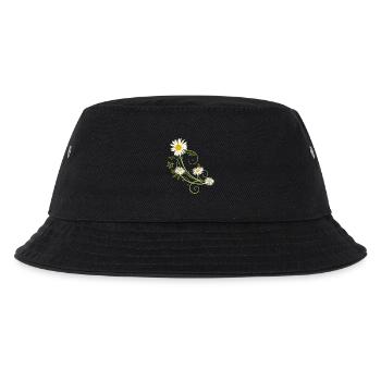 Ranke mit Margerite und Gänseblümchen - Kinder Bucket Hat - Schwarz - Vorne