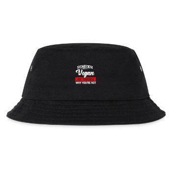 veganer - Kinder Bucket Hat - Schwarz - Vorne
