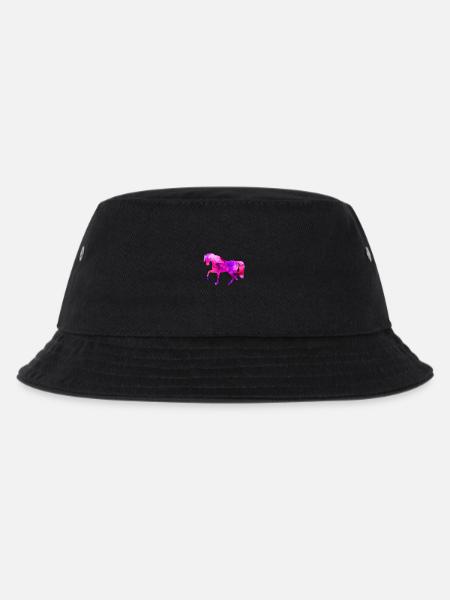 Horse Funny Animals Blue-Pink Watercolor Tee Shirt Kin - Kids’ Bucket Hat - black