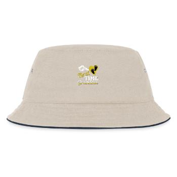 1. Oma Großmutter Ankündigung Baby Omi Kind Enkel - Kinder Bucket Hat - Natur/Navy - Vorne