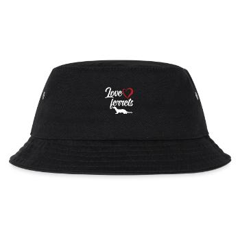 Frettchenfreund - Frettchen - Ich liebe Frettchen - Kinder Bucket Hat - Schwarz - Vorne