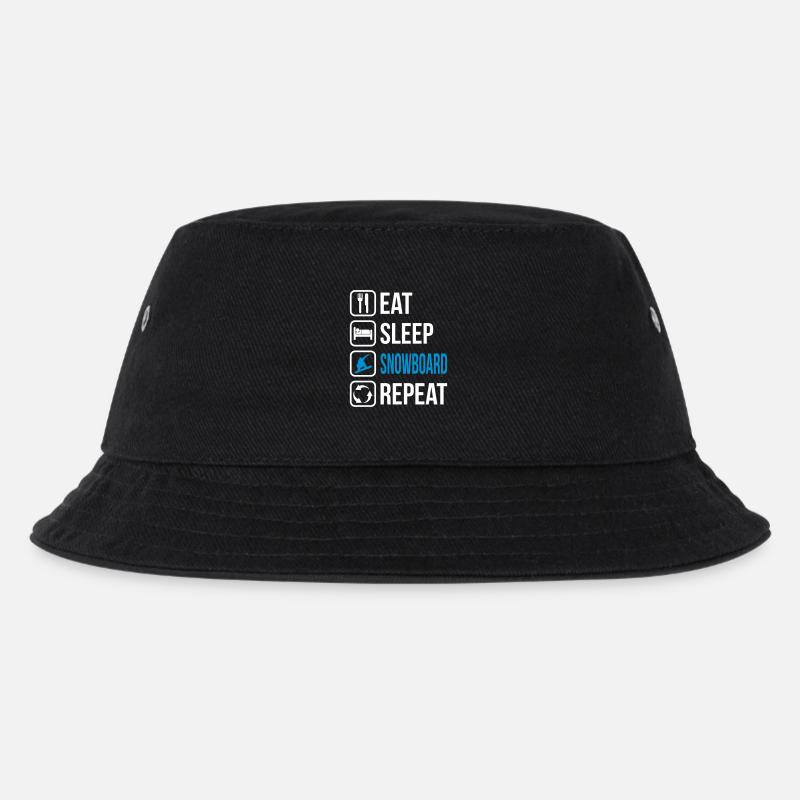 Eat Sleep Snowboard Repeat - Kids’ Bucket Hat - black