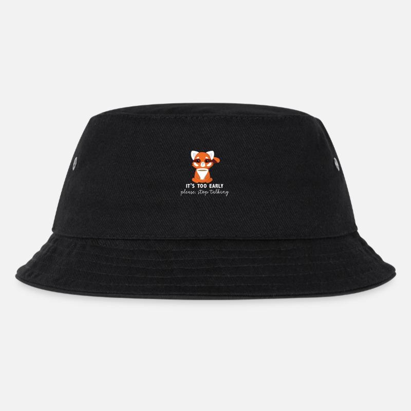 Roter Panda - Katzenbär - Morgenmuffel - Kinder Bucket Hat - Schwarz