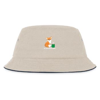 Fuchs - Füchsin - Fuchsliebhaber - Kaffee - Kinder Bucket Hat - Natur/Navy - Vorne