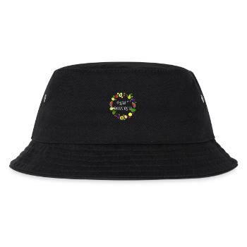 Plant Powered Shirt Vegan Veganerin Veganer TShirt - Kinder Bucket Hat - Schwarz - Vorne