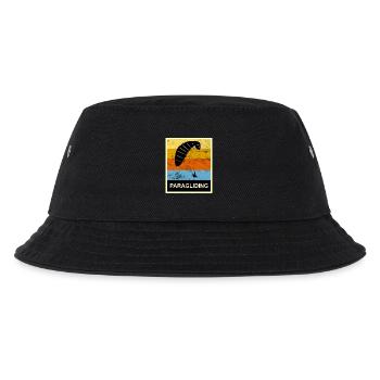 Gleitschirm Fliegen Vintage Geschenk Retro - Kinder Bucket Hat - Schwarz - Vorne